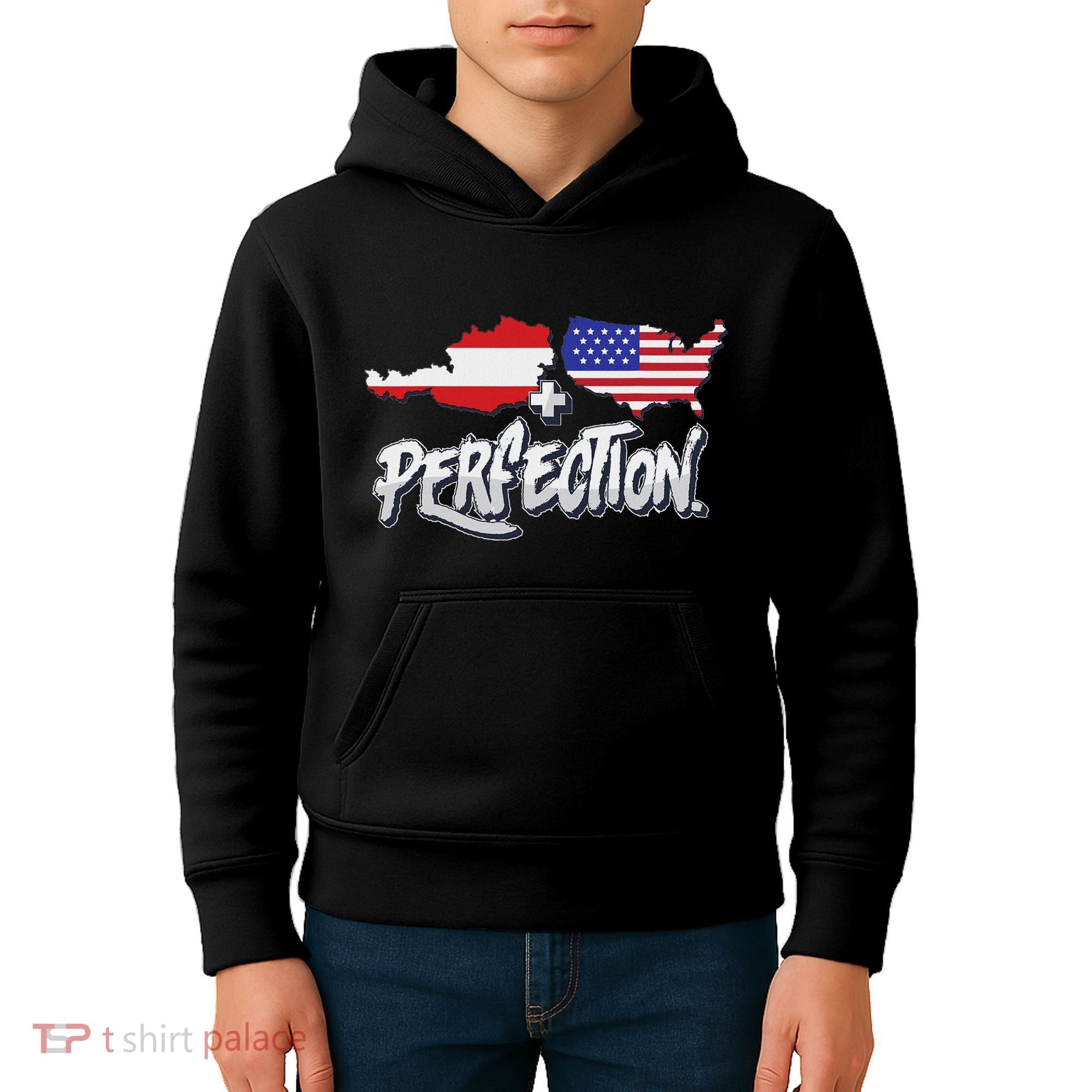 Half American Half Austrian Perfection Usa Austria Pride Kids Hoodie