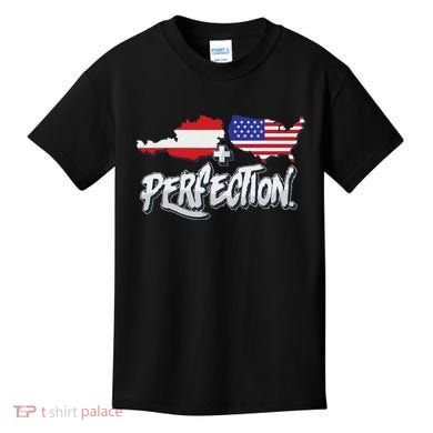 Half American Half Austrian Perfection Usa Austria Pride Kids T-Shirt