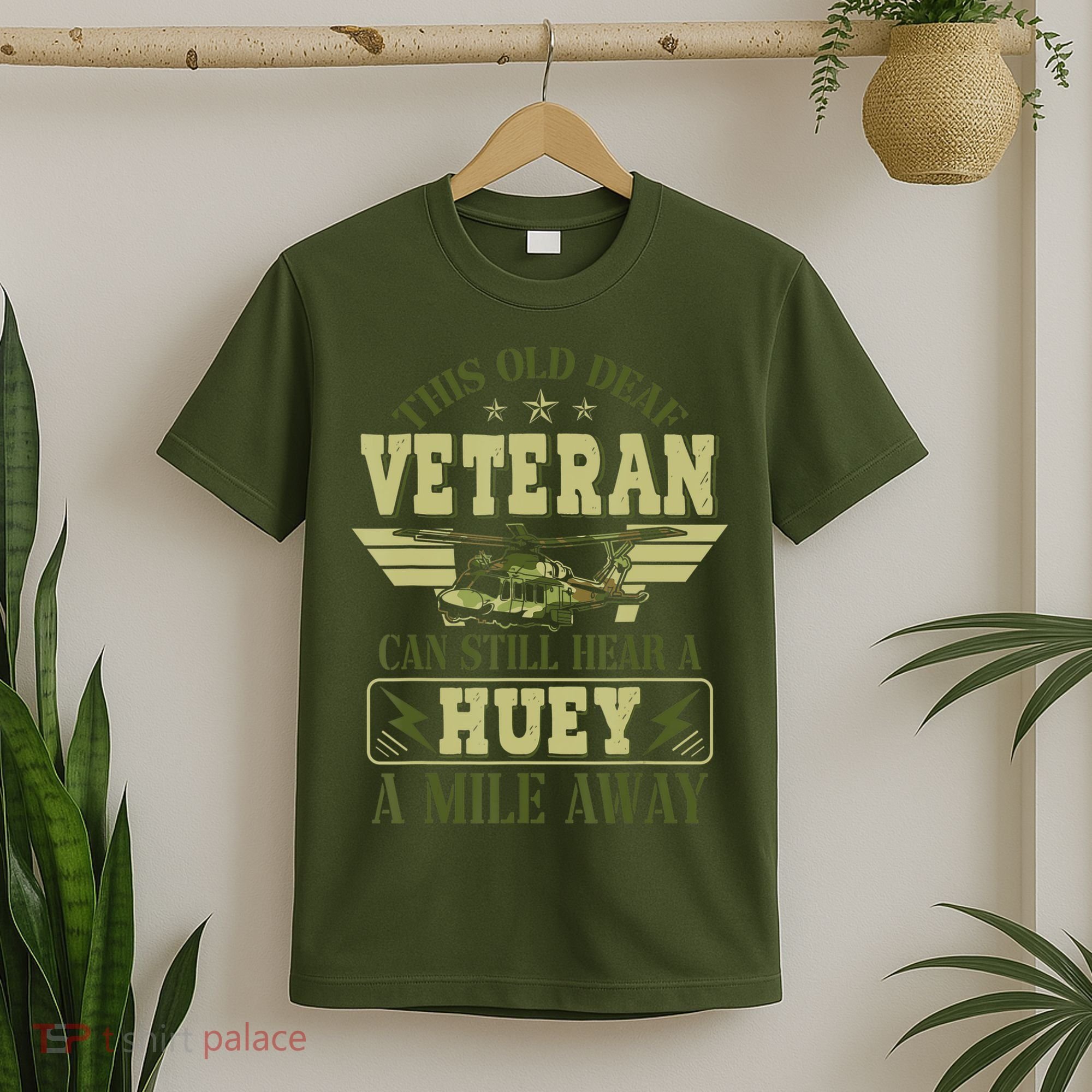 Hear a Huey a Mile Away Vietnam Veteran Uh1 Huey Helicopter T-Shirt
