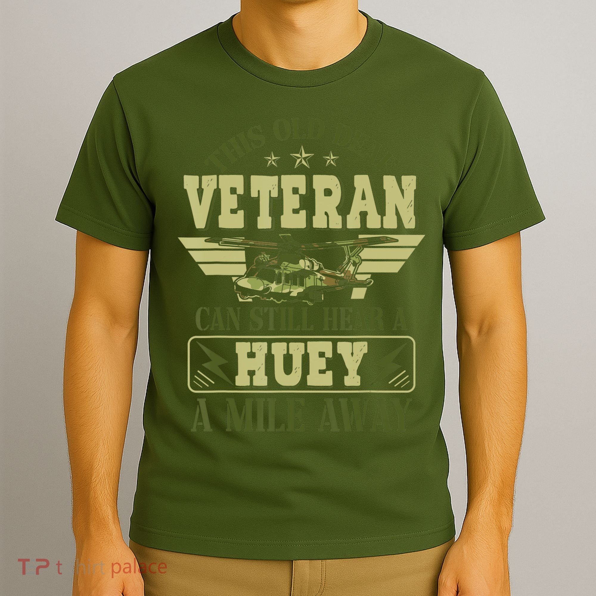 Hear a Huey a Mile Away Vietnam Veteran Uh1 Huey Helicopter T-Shirt