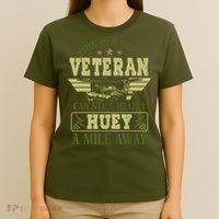 Hear a Huey a Mile Away Vietnam Veteran Uh1 Huey Helicopter T-Shirt thumb 4