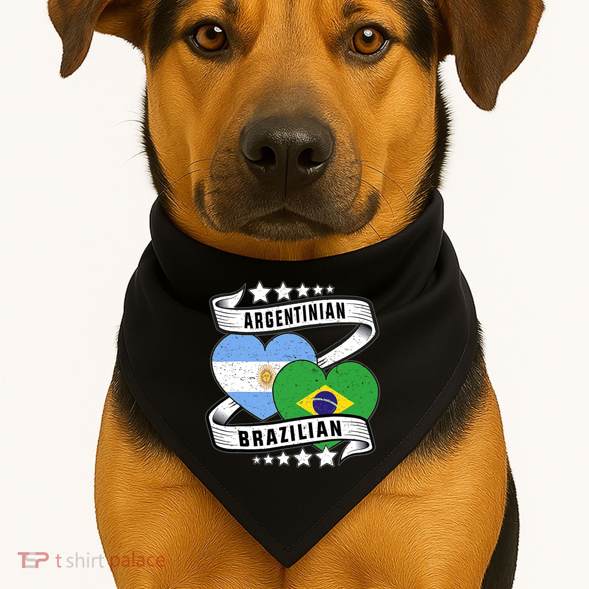 Half Argentinian Half Brazilian Argentina And Brazil USA-Made Doggie Bandana