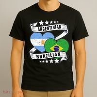 Half Argentinian Half Brazilian Argentina And Brazil T-Shirt thumb 3