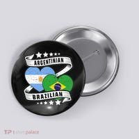 Half Argentinian Half Brazilian Argentina And Brazil Button thumb 0