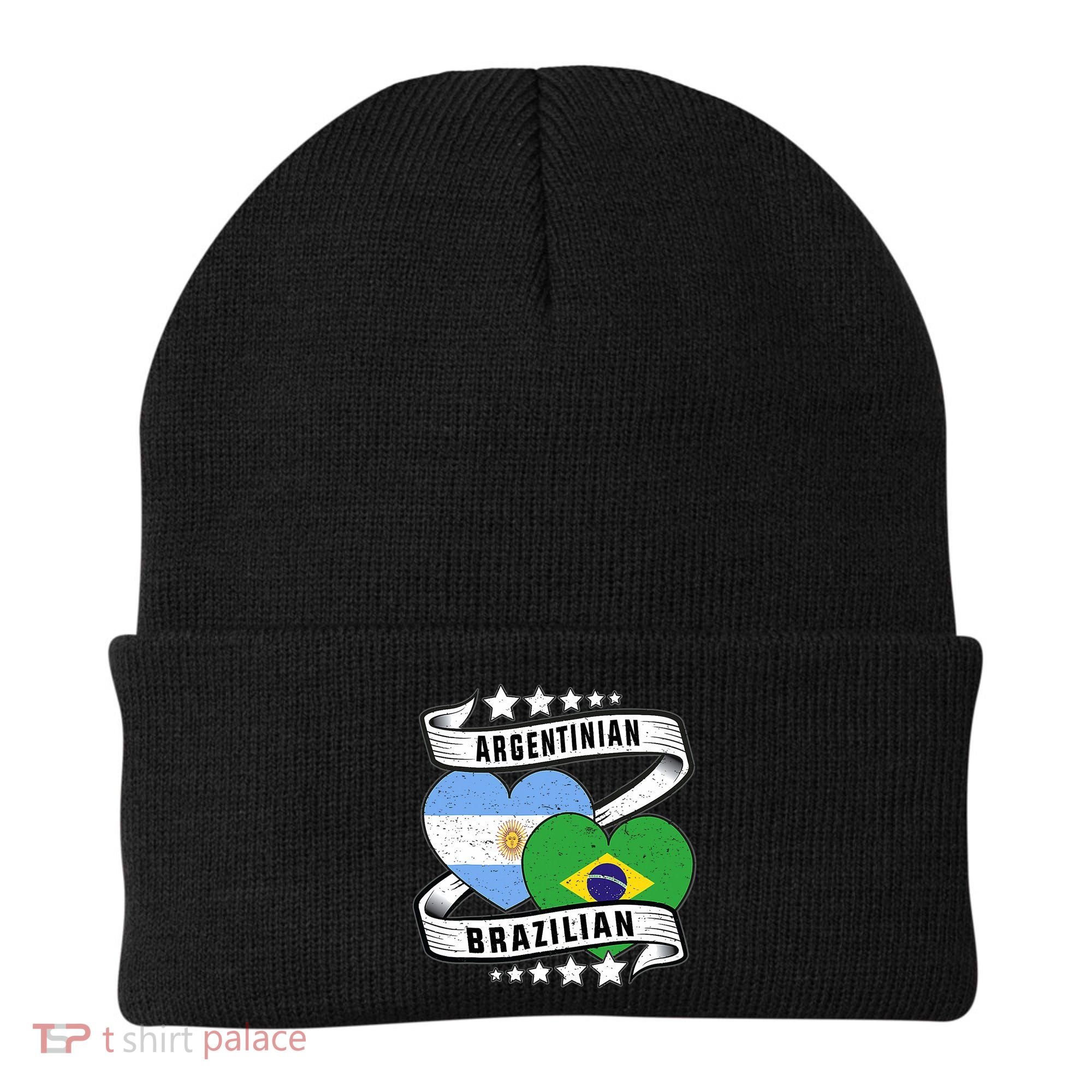 Half Argentinian Half Brazilian Argentina And Brazil Beanie