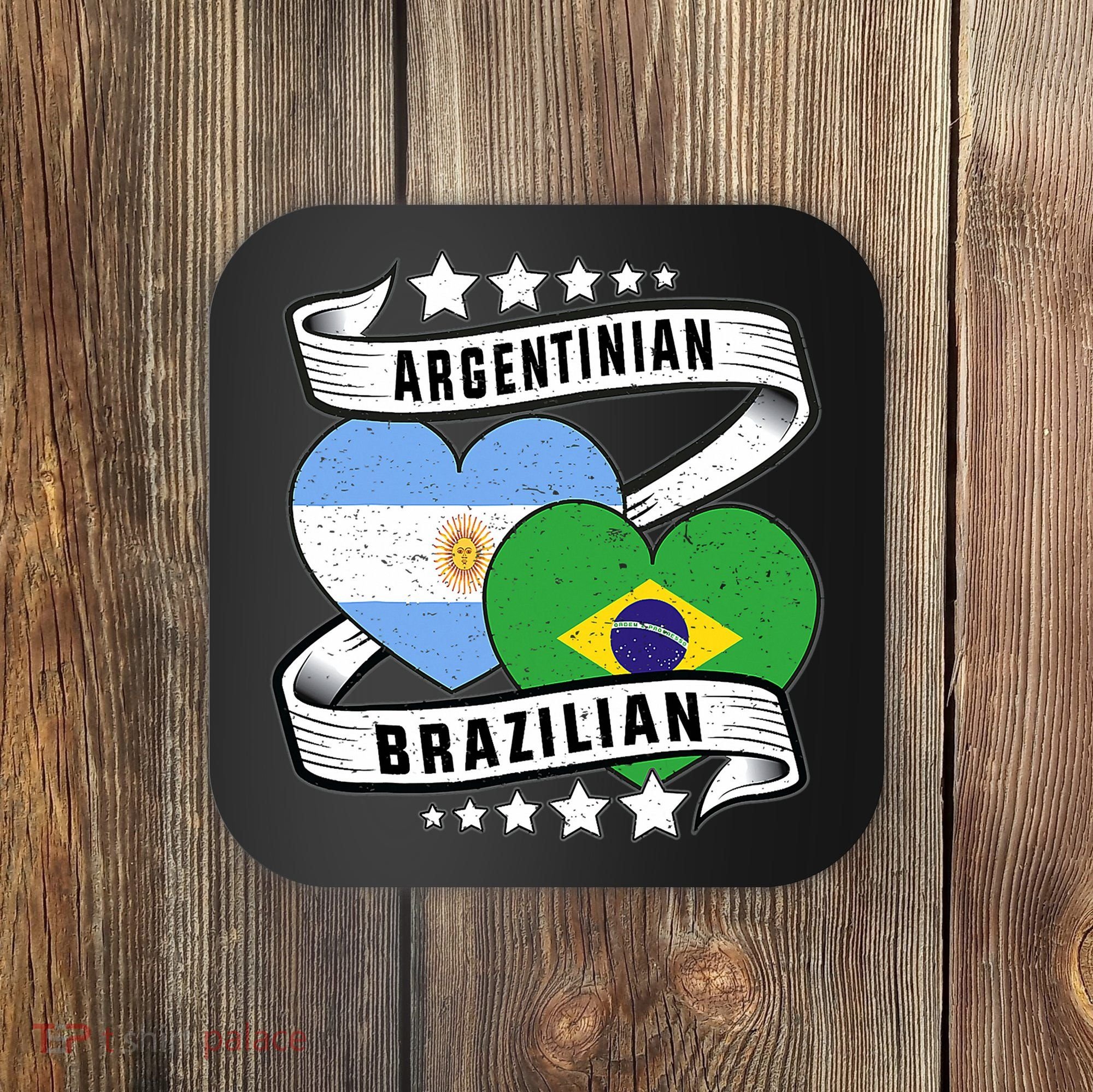 Half Argentinian Half Brazilian Argentina And Brazil Coaster