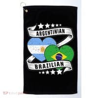 Half Argentinian Half Brazilian Argentina And Brazil Golf Towel thumb 0