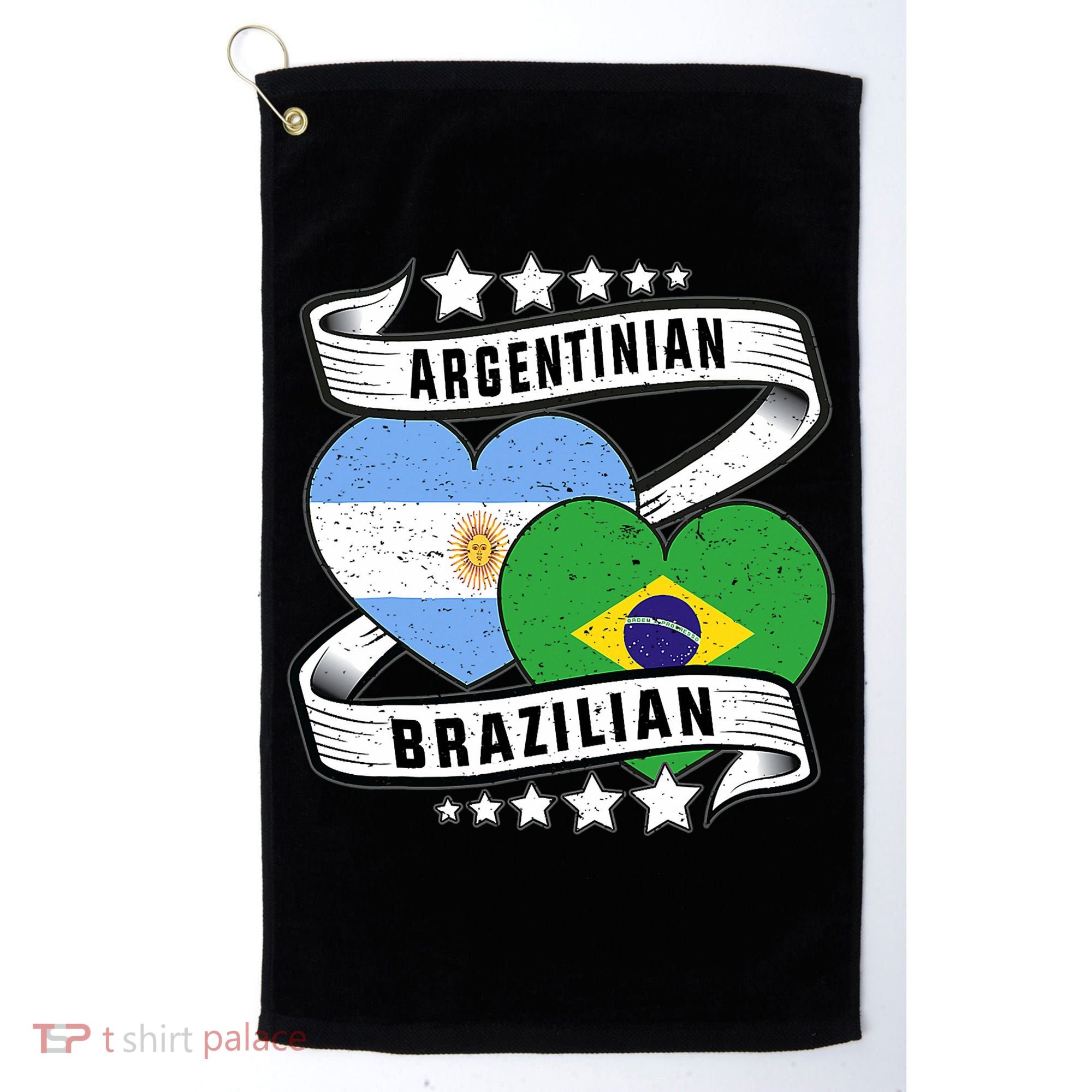 Half Argentinian Half Brazilian Argentina And Brazil Golf Towel