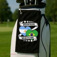 Half Argentinian Half Brazilian Argentina And Brazil Golf Towel thumb 2