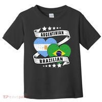 Half Argentinian Half Brazilian Argentina And Brazil Toddler T-Shirt thumb 0