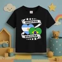 Half Argentinian Half Brazilian Argentina And Brazil Toddler T-Shirt thumb 3