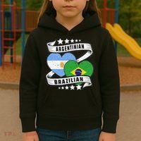 Half Argentinian Half Brazilian Argentina And Brazil Kids Hoodie thumb 3