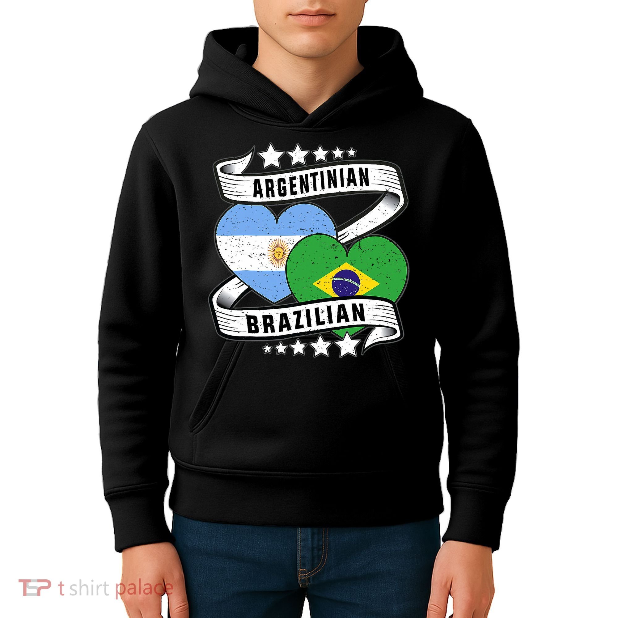 Half Argentinian Half Brazilian Argentina And Brazil Kids Hoodie