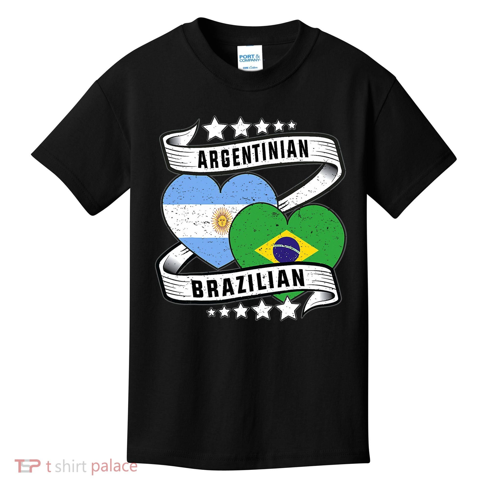 Half Argentinian Half Brazilian Argentina And Brazil Kids T-Shirt