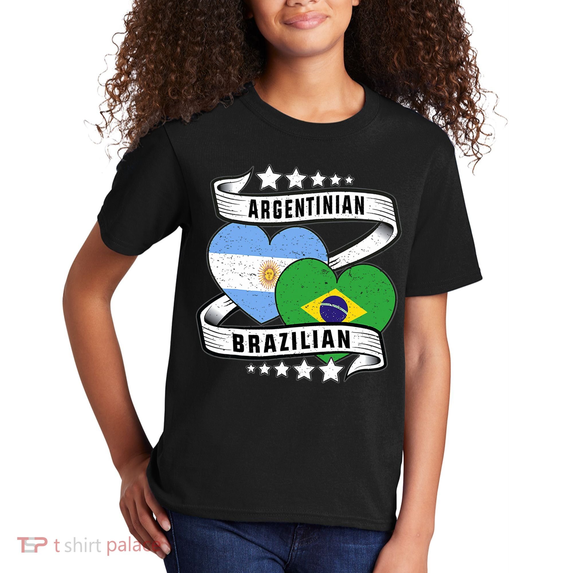Half Argentinian Half Brazilian Argentina And Brazil Kids T-Shirt