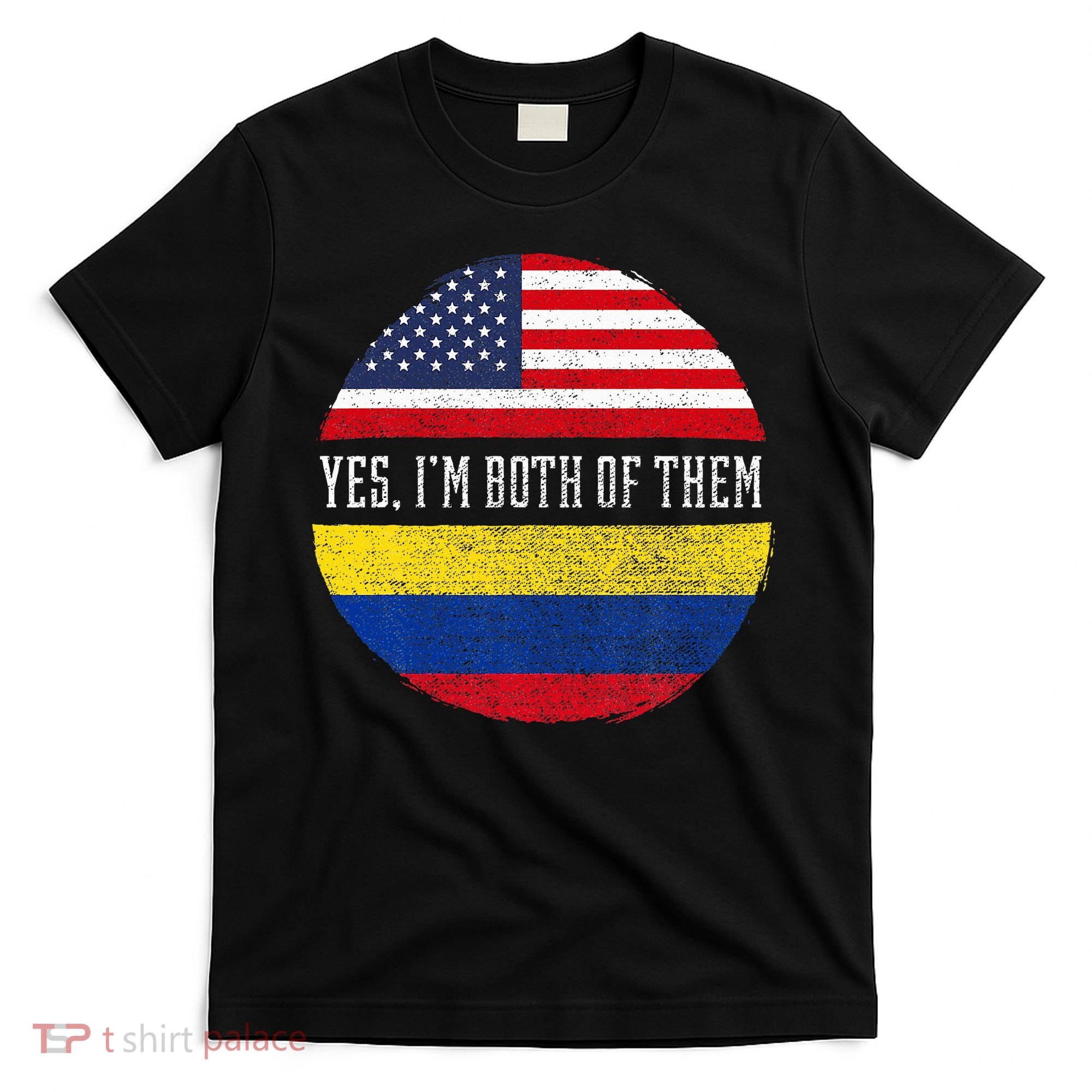 Half American Half Colombian USA Flag Colombia Heritage DNA T-Shirt
