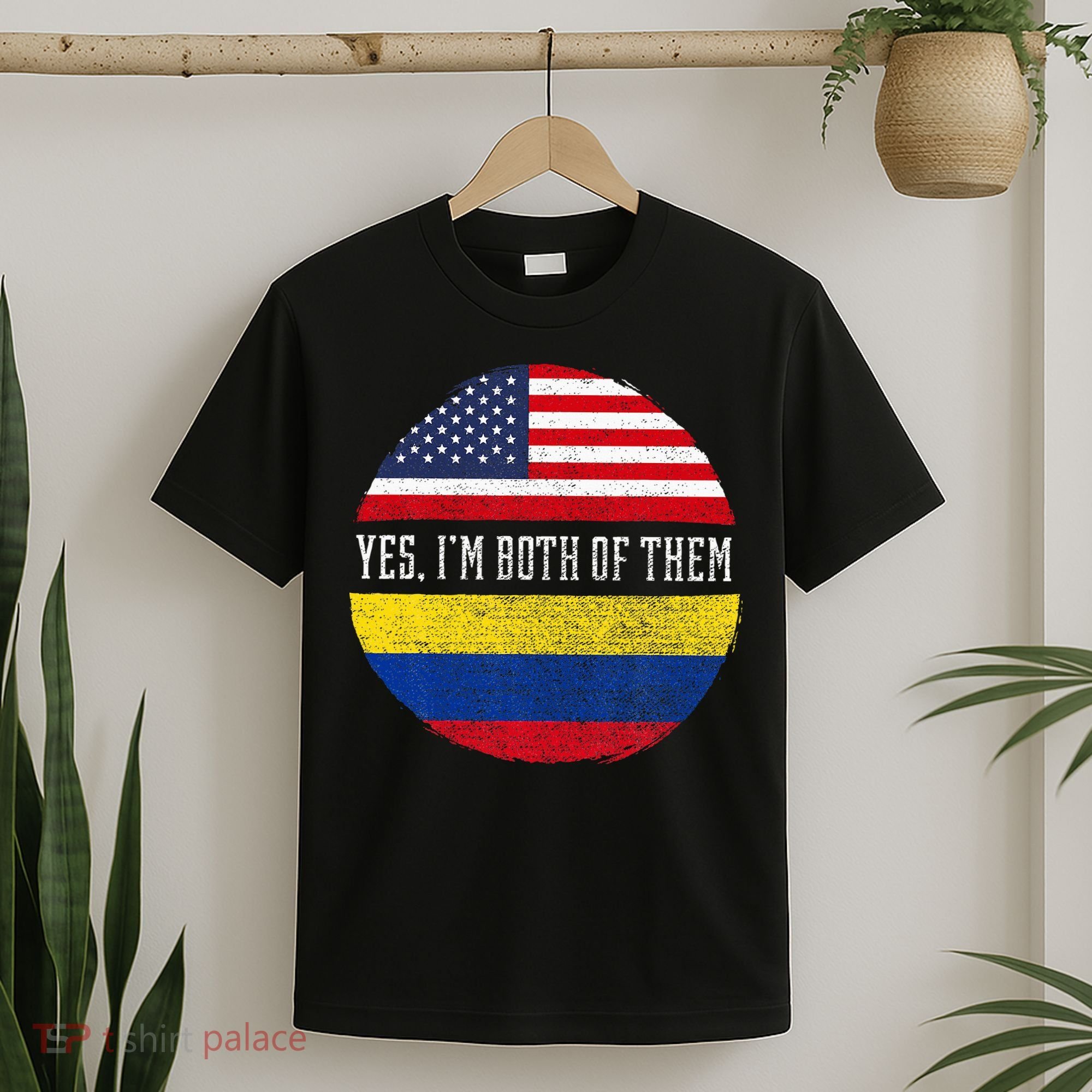 Half American Half Colombian USA Flag Colombia Heritage DNA T-Shirt