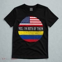 Half American Half Colombian USA Flag Colombia Heritage DNA T-Shirt thumb 5