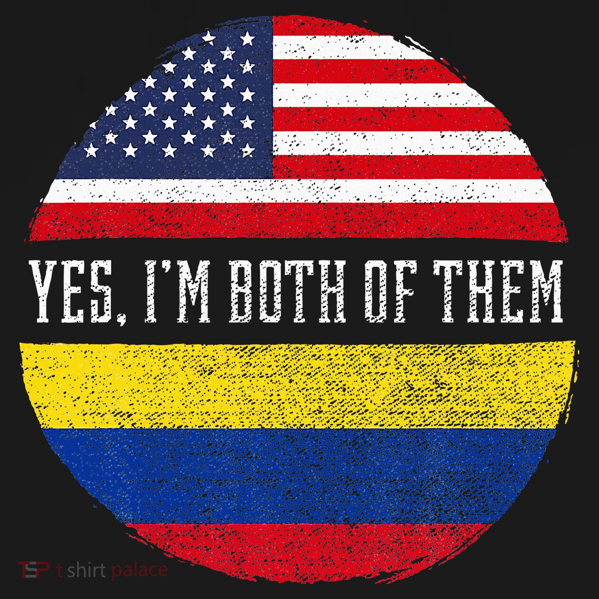 Half American Half Colombian USA Flag Colombia Heritage DNA T-Shirt