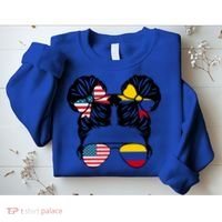 Half American Half Colombian Usa Colombian Flag Patriot Gift Sweatshirt thumb 2