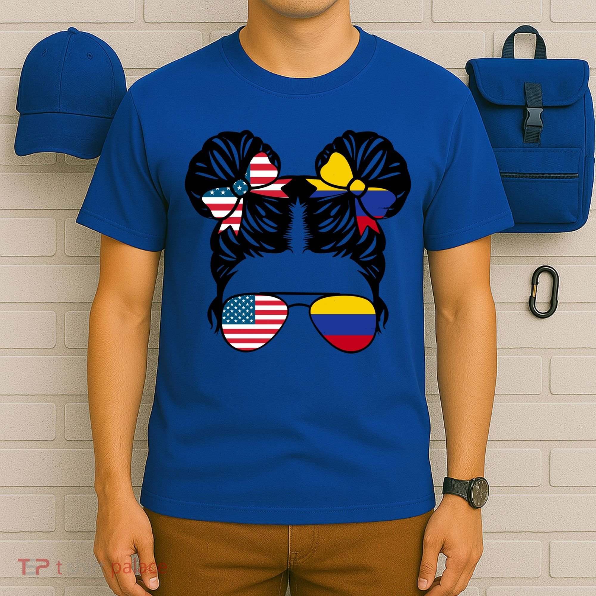 Half American Half Colombian Usa Colombian Flag Patriot Gift T-Shirt