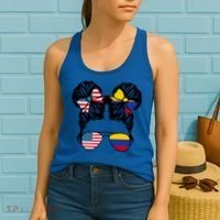 Half American Half Colombian Usa Colombian Flag Patriot Gift Women's Tank Top thumb 2