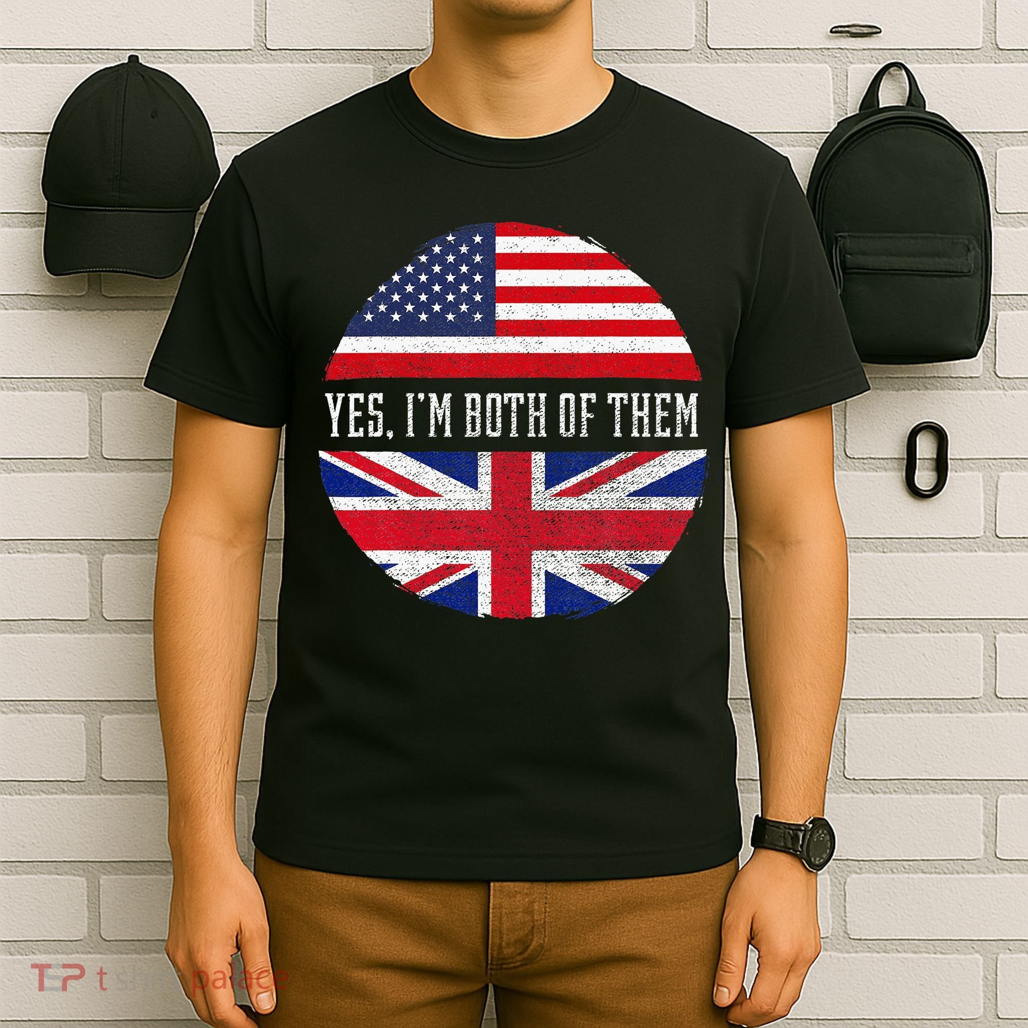 Half American Half British Usa Flag United Kingdom Heritage T-Shirt