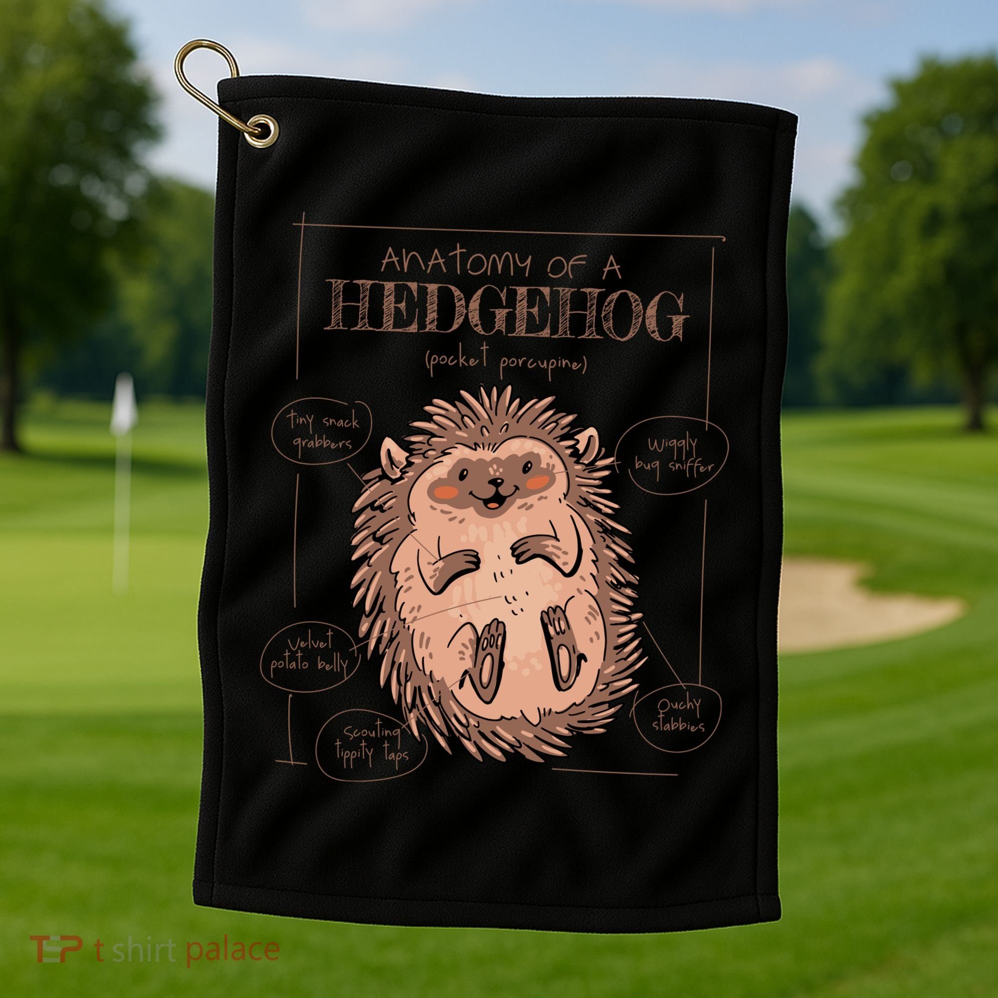 Hedgehog Anatomy Golf Towel