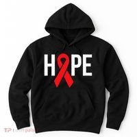Hope Aids Hiv Red Ribbon Awareness Gift World Aids Day Hoodie thumb 0