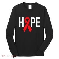 Hope Aids Hiv Red Ribbon Awareness Gift World Aids Day Long Sleeve Shirt thumb 0