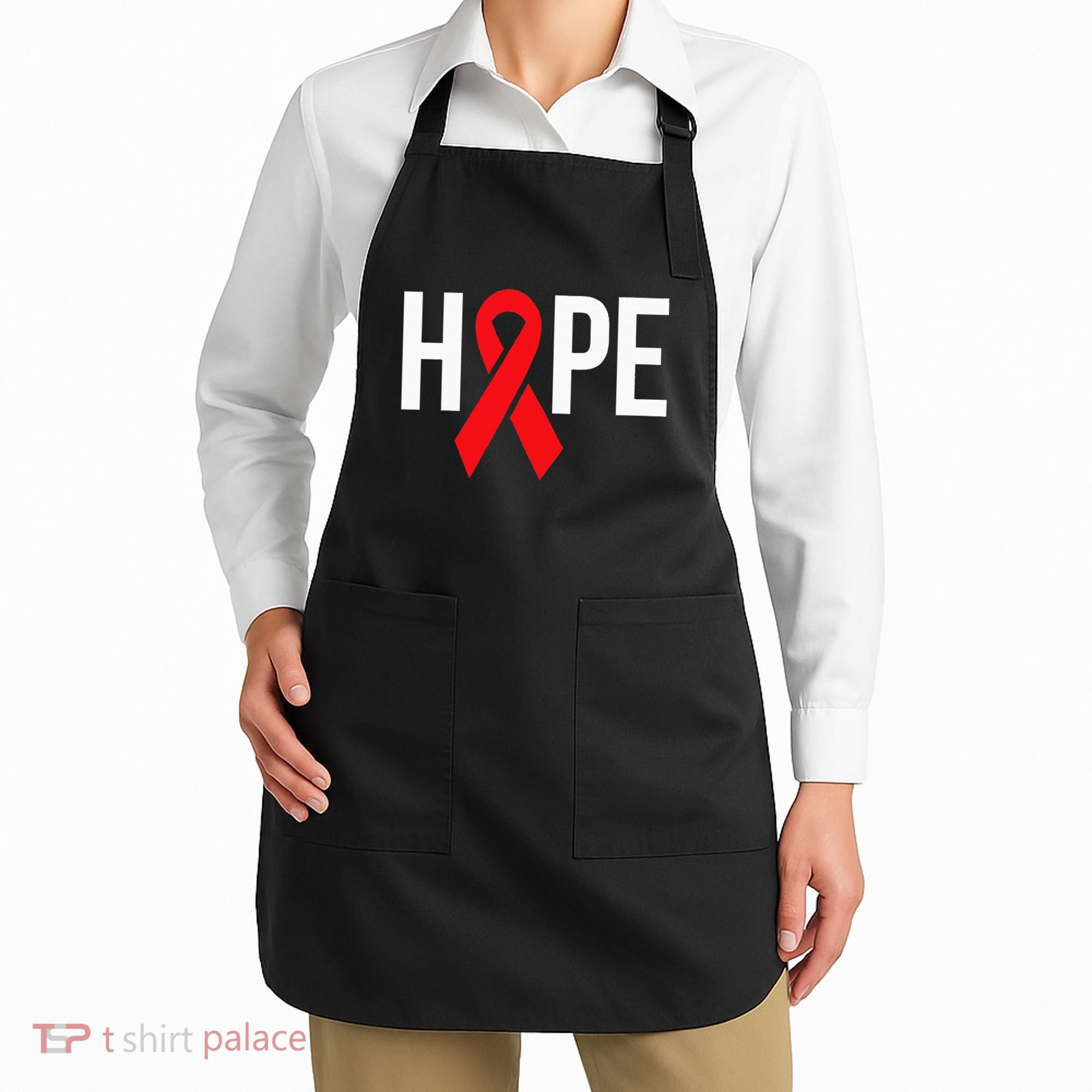 Hope Aids Hiv Red Ribbon Awareness Gift World Aids Day Apron