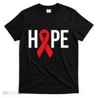Hope Aids Hiv Red Ribbon Awareness Gift World Aids Day T-Shirt thumb 0