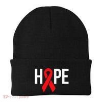 Hope Aids Hiv Red Ribbon Awareness Gift World Aids Day Beanie thumb 0
