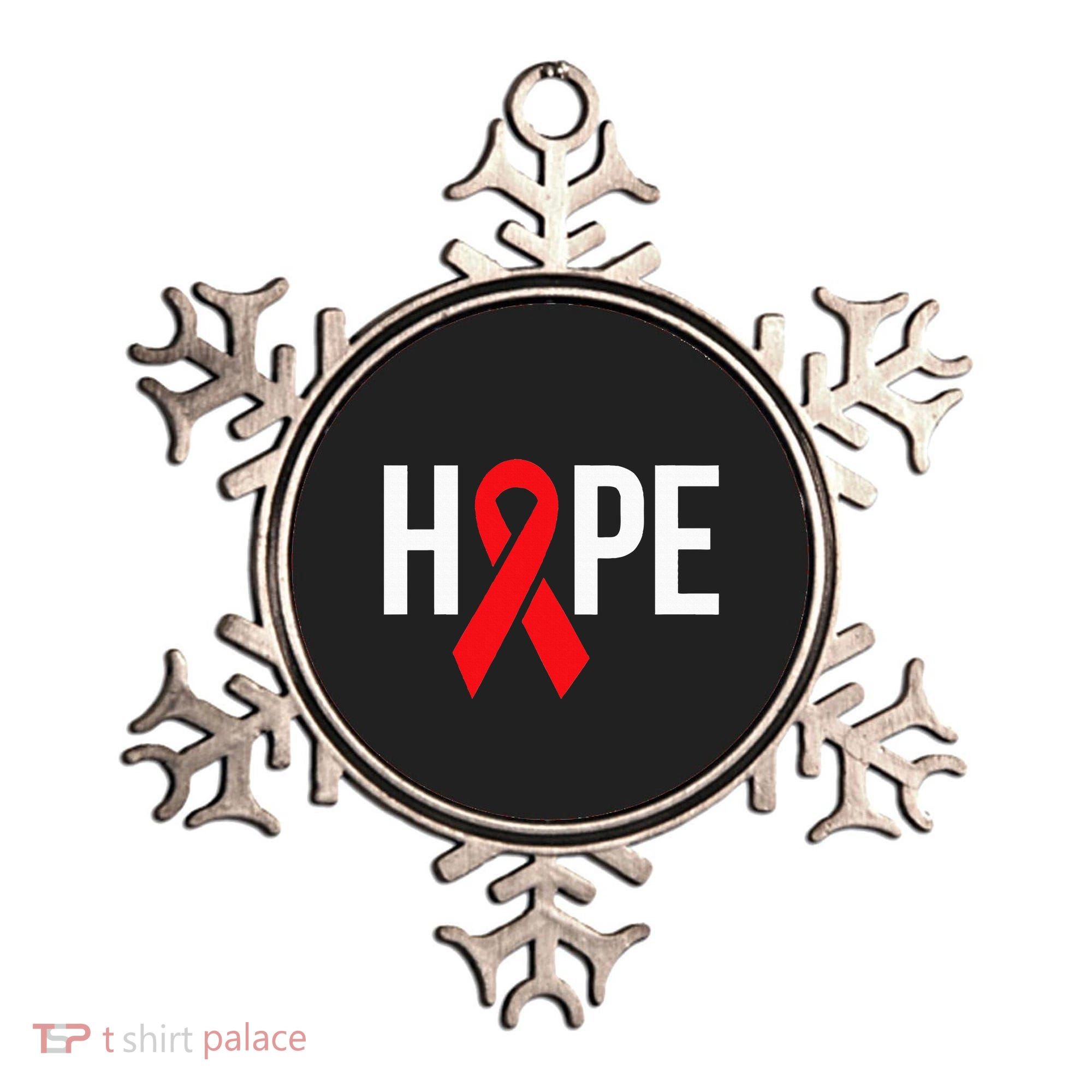 Hope Aids Hiv Red Ribbon Awareness Gift World Aids Day Ornament