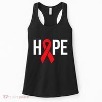 Hope Aids Hiv Red Ribbon Awareness Gift World Aids Day Women's Tank Top thumb 0