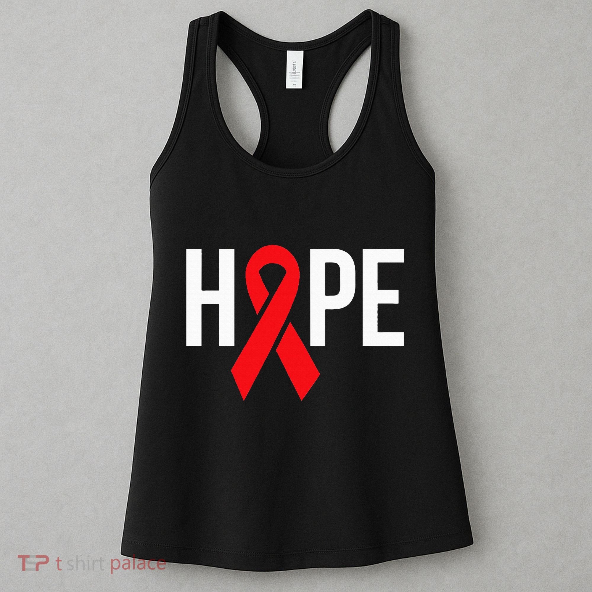 Hope Aids Hiv Red Ribbon Awareness Gift World Aids Day Women's Tank Top