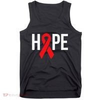 Hope Aids Hiv Red Ribbon Awareness Gift World Aids Day Tank Top thumb 0