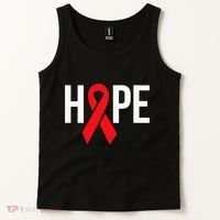 Hope Aids Hiv Red Ribbon Awareness Gift World Aids Day Tank Top thumb 2