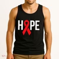 Hope Aids Hiv Red Ribbon Awareness Gift World Aids Day Tank Top thumb 3