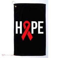 Hope Aids Hiv Red Ribbon Awareness Gift World Aids Day Golf Towel thumb 0
