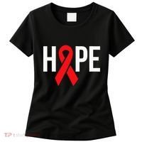 Hope Aids Hiv Red Ribbon Awareness Gift World Aids Day Women's T-Shirt thumb 0
