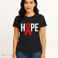 Hope Aids Hiv Red Ribbon Awareness Gift World Aids Day Women's T-Shirt thumb 4