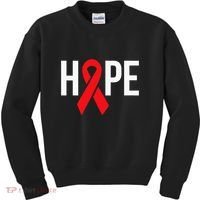 Hope Aids Hiv Red Ribbon Awareness Gift World Aids Day Kids Sweatshirt thumb 0