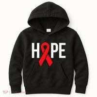 Hope Aids Hiv Red Ribbon Awareness Gift World Aids Day Kids Hoodie thumb 0