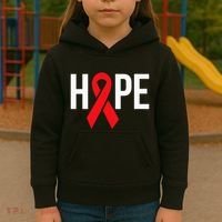 Hope Aids Hiv Red Ribbon Awareness Gift World Aids Day Kids Hoodie thumb 3