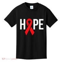 Hope Aids Hiv Red Ribbon Awareness Gift World Aids Day Kids T-Shirt thumb 0