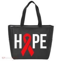 Hope Aids Hiv Red Ribbon Awareness Gift World Aids Day Tote Bag thumb 0