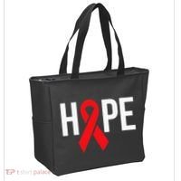 Hope Aids Hiv Red Ribbon Awareness Gift World Aids Day Tote Bag thumb 2