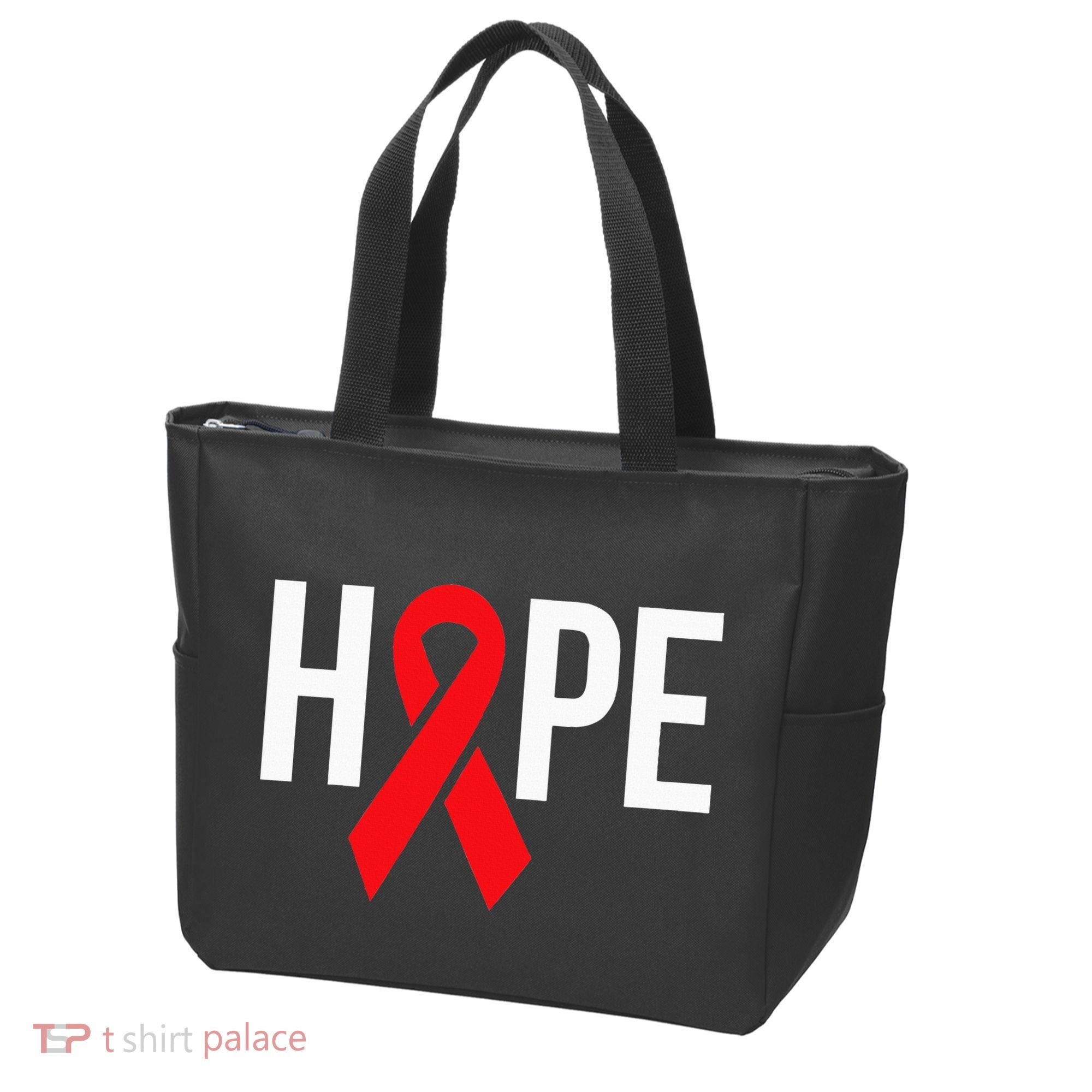 Hope Aids Hiv Red Ribbon Awareness Gift World Aids Day Tote Bag