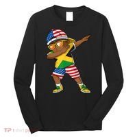 Half American Half Jamaican Boy Jamaica Flag Patriotic Long Sleeve Shirt thumb 0
